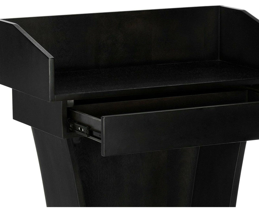 Wood Speaking Lectern, Drawer and Storage Area