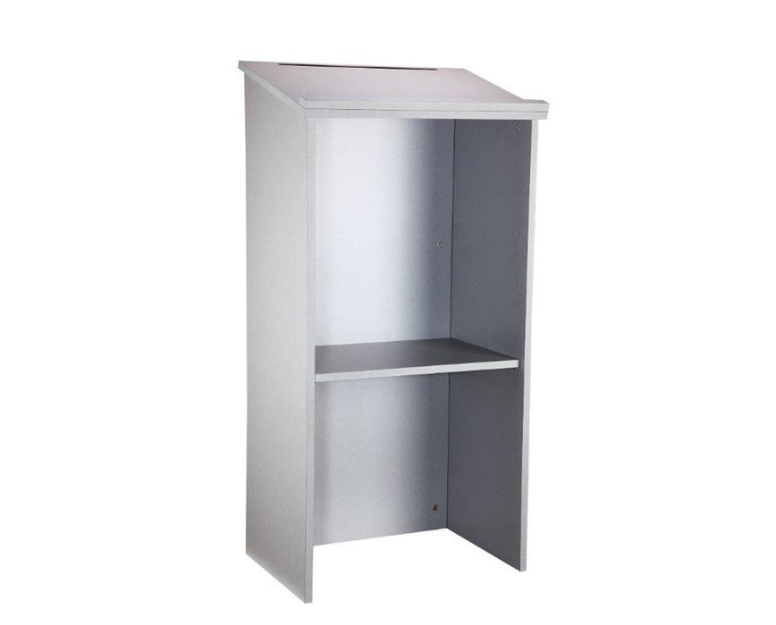 Lectern with Adjustable Shelf and Pen/Pencil Tray Silver Grain
