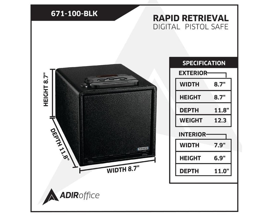Rapid Retrieval Digital  Pistol Safe