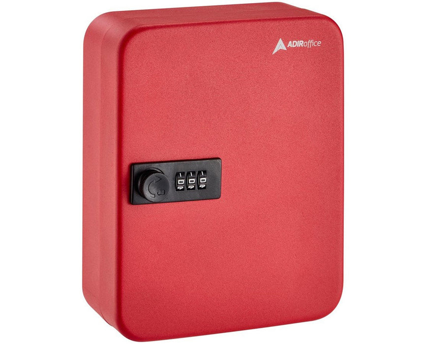 30 Keys Secure Key Cabinet w/ Combination Lock, Red