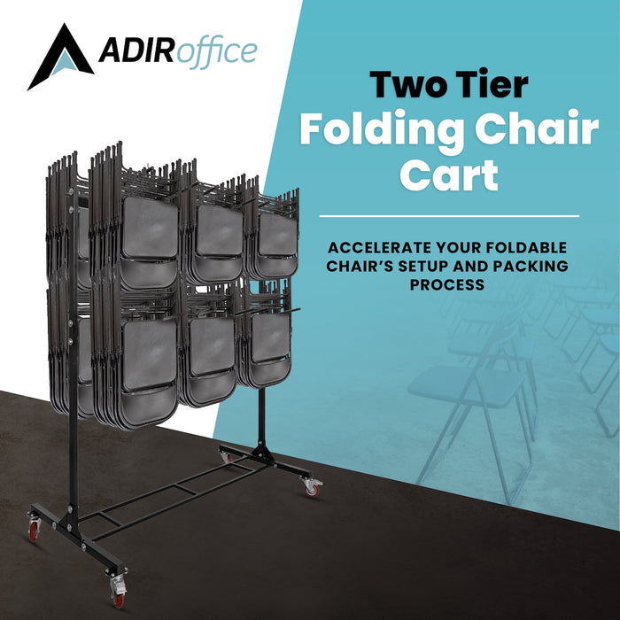 Two Tier Folding Chair Cart