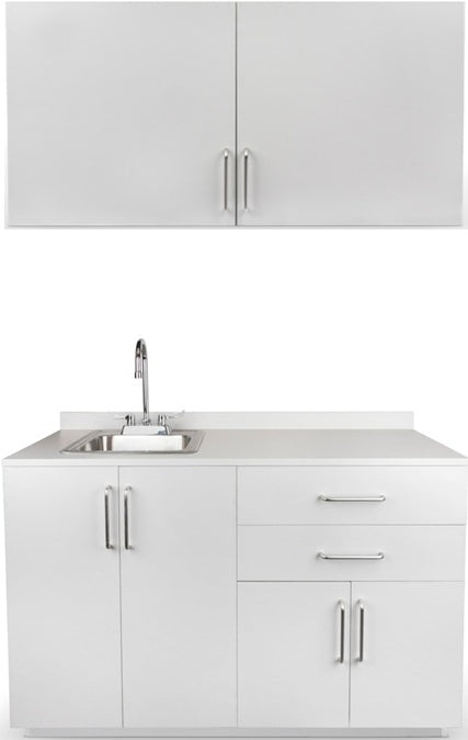Wall & Base Cabinet Package. 48"W w/ Left Sink [Ships Assembled]