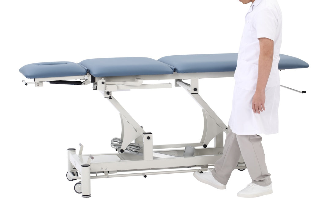 Power Hi-Lo Exam Table w/ Open Base, Adjustable Back, Drop Section, Casters & Antimicrobial Upholstery [Stirrups & Paper Dispenser Option]