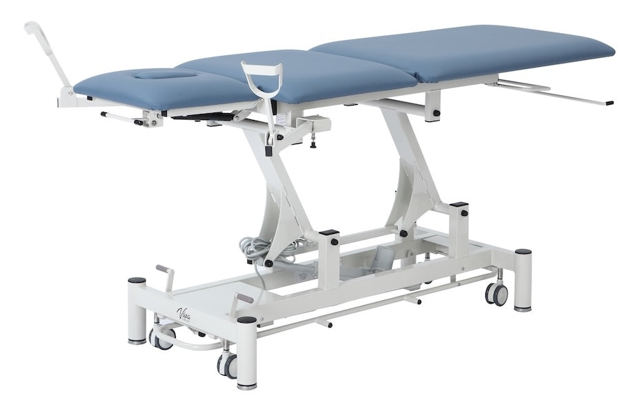 Power Hi-Lo Exam Table w/ Open Base, Adjustable Back, Drop Section, Casters & Antimicrobial Upholstery [Stirrups & Paper Dispenser Option]