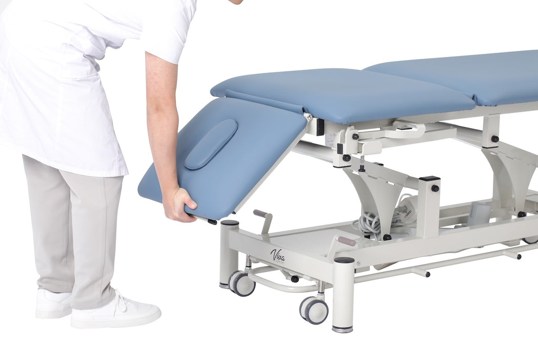 Power Hi-Lo Exam Table w/ Open Base, Adjustable Back, Drop Section, Casters & Antimicrobial Upholstery [Stirrups & Paper Dispenser Option]