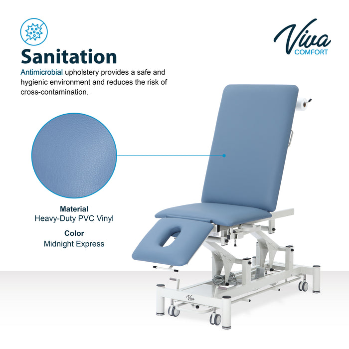Power Hi-Lo Exam Table w/ Open Base, Adjustable Back, Drop Section, Casters & Antimicrobial Upholstery [Stirrups & Paper Dispenser Option]