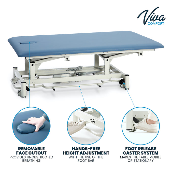 Power Hi-Lo Rehab Therapy Table w/ Flat Top & Antimicrobial Upholstery