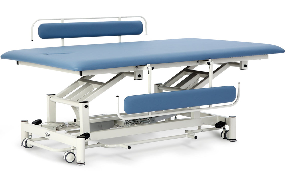 Bariatric Power Hi-Lo Table w/ Flat Top, Side Rails w/ Casters & Antimicrobial Upholstery for Physical Therapy