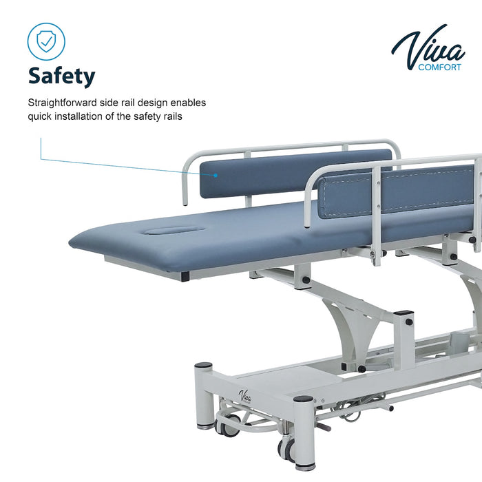 Power Hi-Lo Treatment Table w/ Flat Top, Casters, Side Rails & Antimicrobial Upholstery [Changing Table]