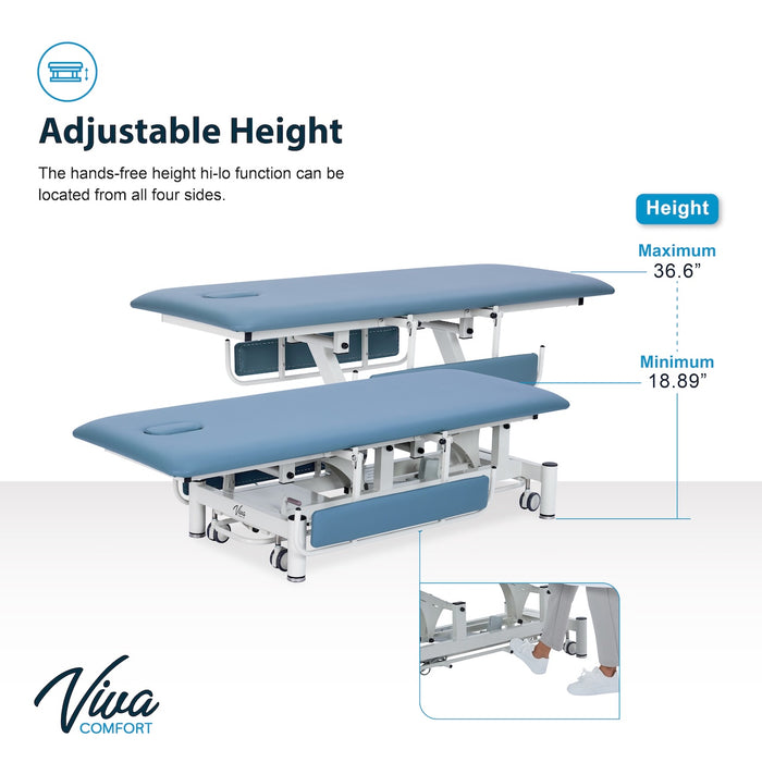 Power Hi-Lo Treatment Table w/ Flat Top, Casters, Side Rails & Antimicrobial Upholstery [Changing Table]