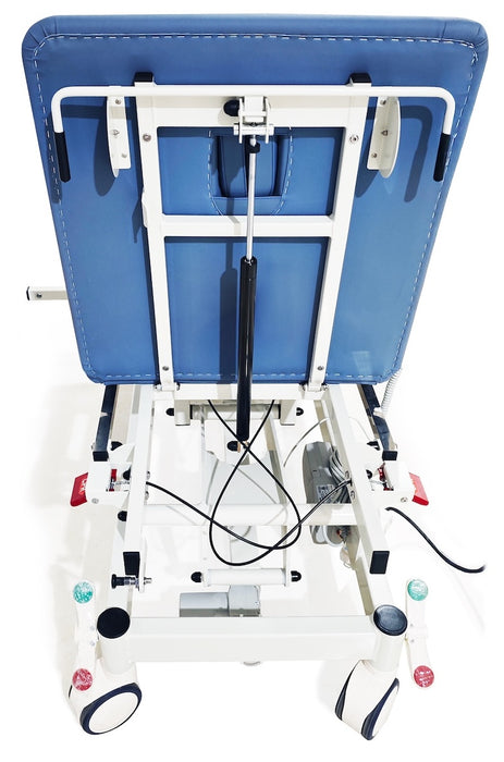 Power Hi-Lo Tilt Table w/ Adjustable Back, Footrest w/ Casters & Antimicrobial Upholstery for Physical Therapy
