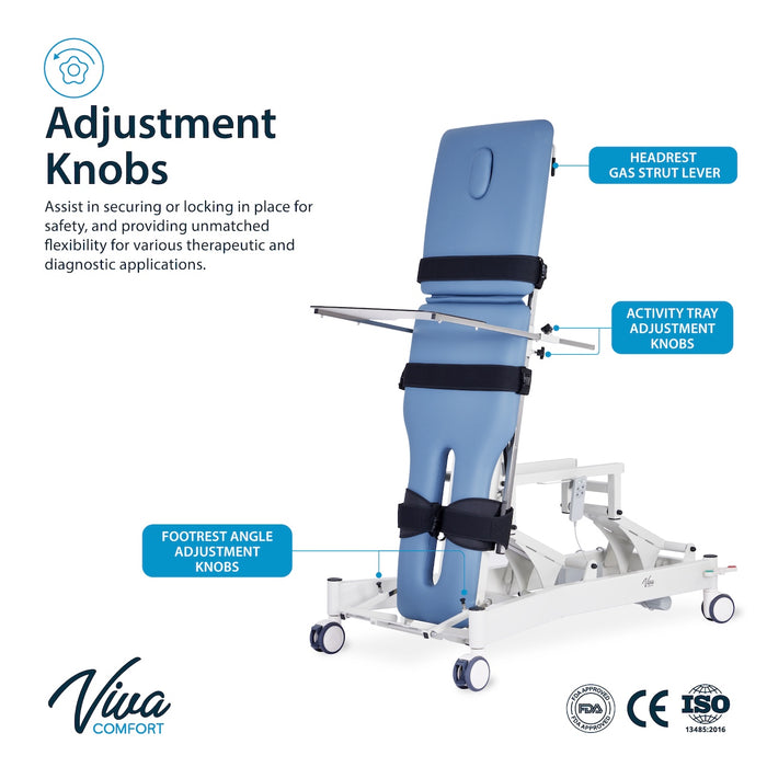 Power Hi-Lo Tilt Table w/ Adjustable Back, Footrest w/ Casters & Antimicrobial Upholstery for Physical Therapy