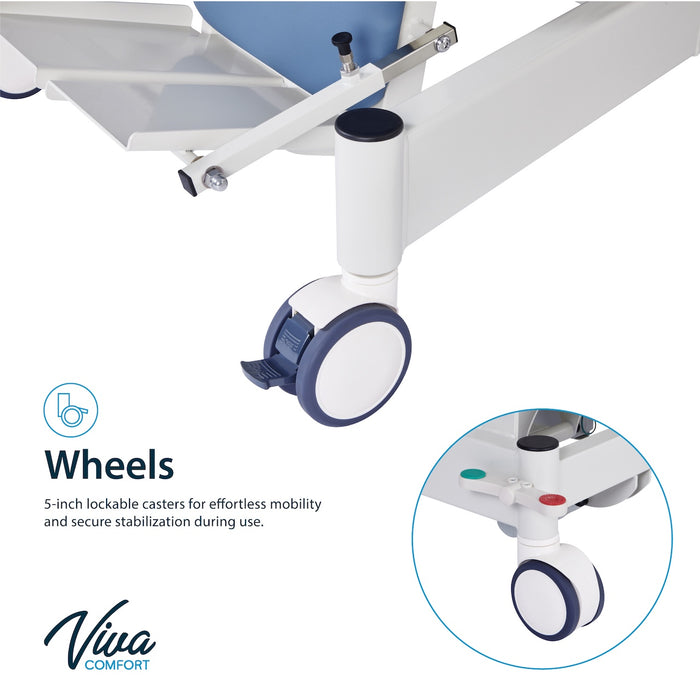 Power Hi-Lo Tilt Table w/ Adjustable Back, Footrest w/ Casters & Antimicrobial Upholstery for Physical Therapy
