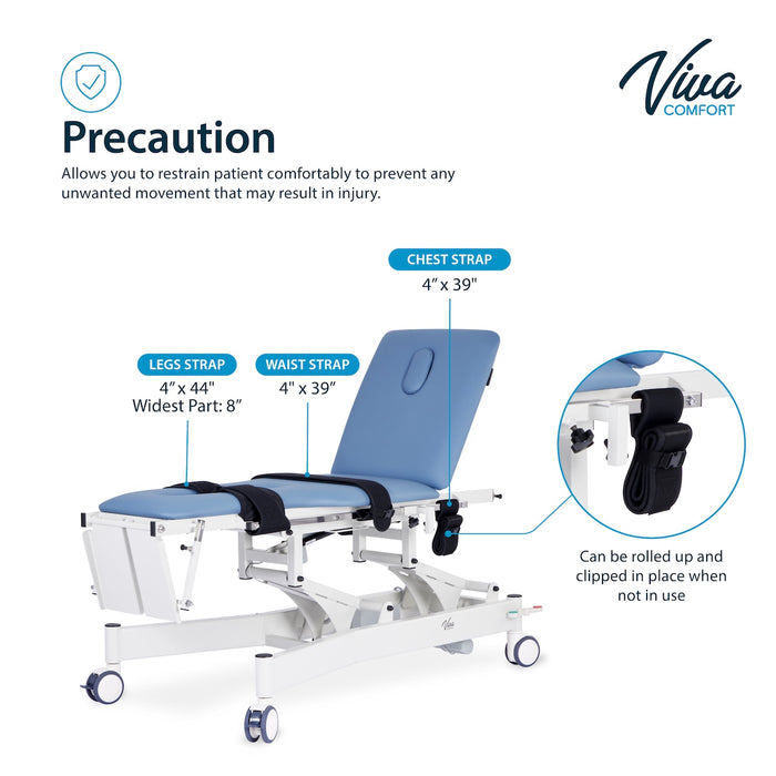 Power Hi-Lo Tilt Table w/ Adjustable Back, Footrest w/ Casters & Antimicrobial Upholstery for Physical Therapy