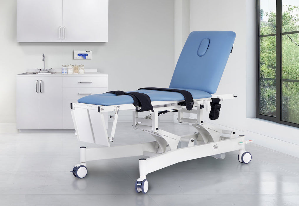 Power Hi-Lo Tilt Table w/ Adjustable Back, Footrest w/ Casters & Antimicrobial Upholstery for Physical Therapy