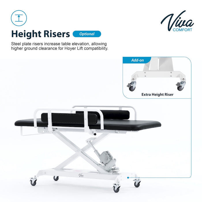 XRO Power Hi-Lo Exam Table, Open Base w/ Flat Top, Casters & Antimicrobial Upholstery