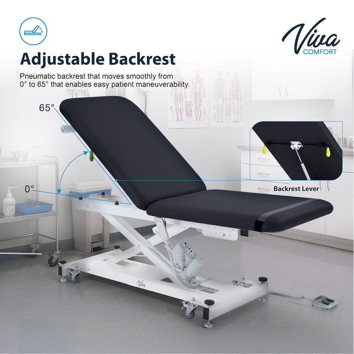 XRO Power Hi-Lo Exam Table. Open Base w/ Adjustable Back & Antimicrobial Upholstery