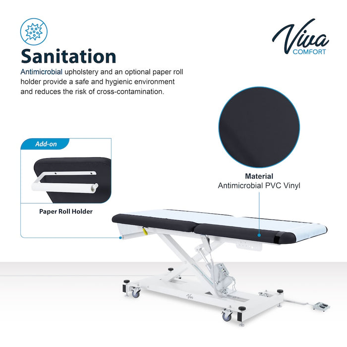 XRO Power Hi-Lo Exam Table. Open Base w/ Adjustable Back & Antimicrobial Upholstery