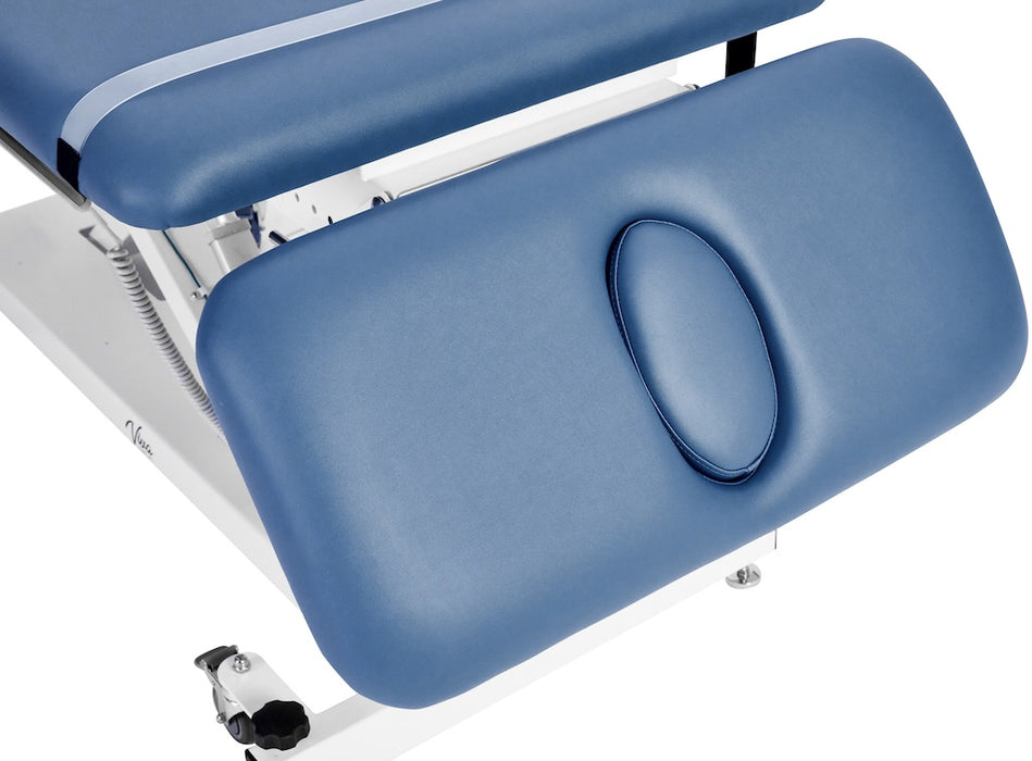 XRO Power Hi-Lo Exam Table. Open Base w/ 3-Section Top (Adjustable Back, Drop / Headrest Section & Antimicrobial Upholstery)