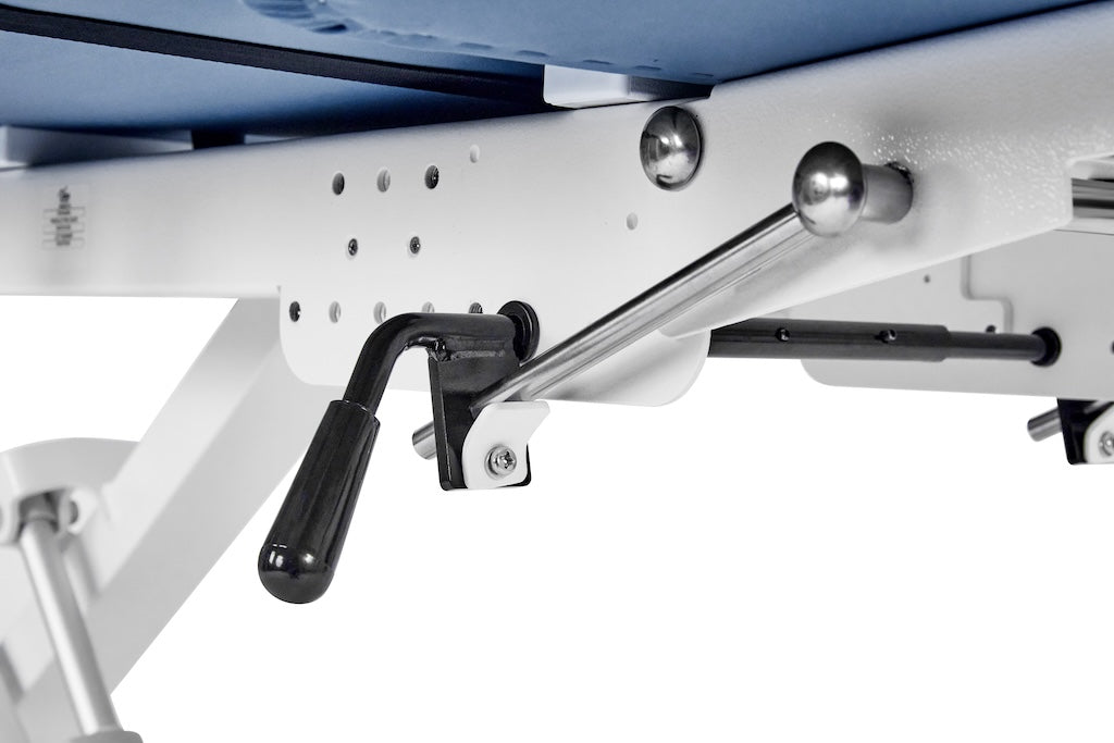 XRO Power Hi-Lo Exam Table. Open Base w/ 3-Section Top (Adjustable Back, Drop / Headrest Section & Antimicrobial Upholstery)