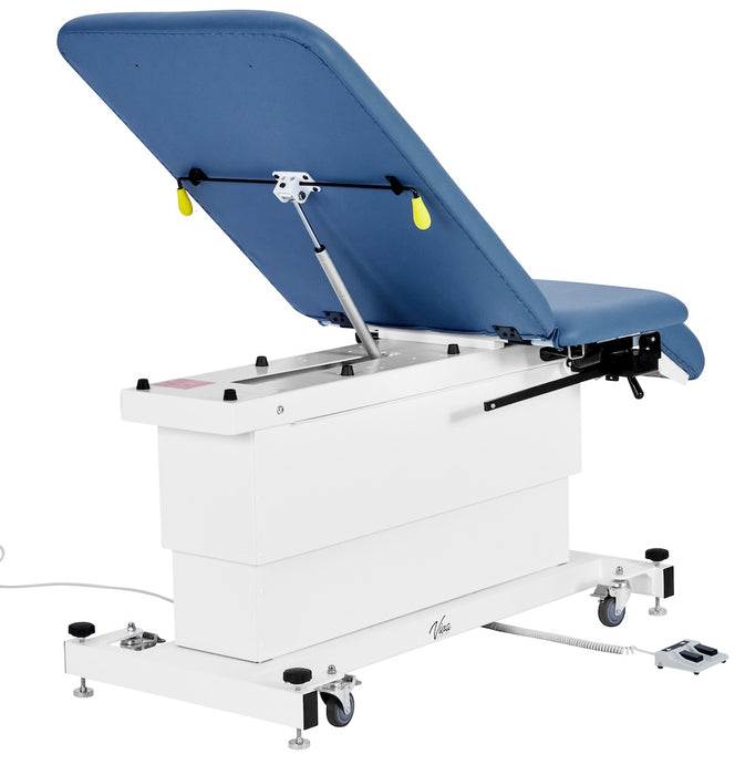 XRO Power Hi-Lo Exam Table. Shrouded Base w/ 3-Section Top & Stirrups (Adjustable Back, Leg-Rest Drop Section & Antimicrobial Upholstery)