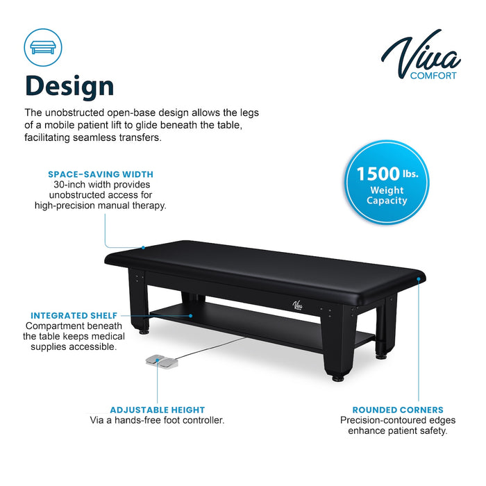 CareLift Bariatric Power Hi-Lo Table w/ Shelf. 72" x 30" (Antimicrobial Upholstery) for Physical Therapy