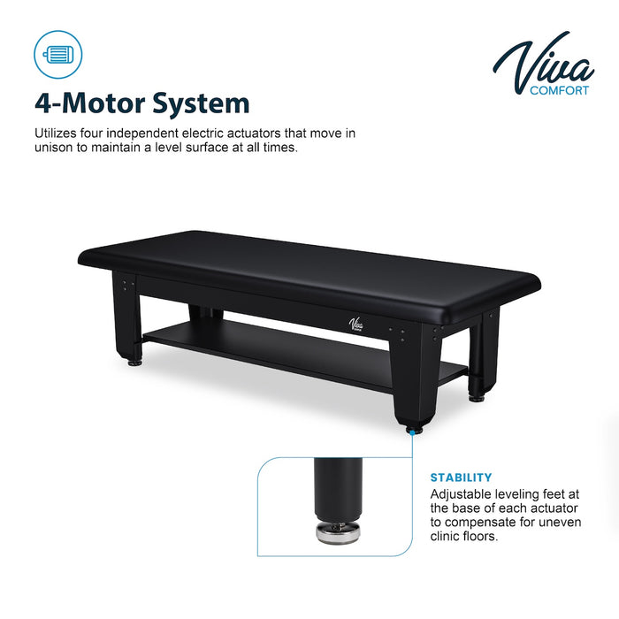 CareLift Bariatric Power Hi-Lo Table w/ Shelf. 72" x 30" (Antimicrobial Upholstery) for Physical Therapy