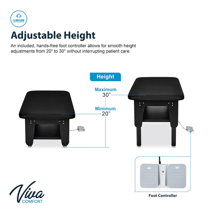 CareLift Bariatric Power Hi-Lo Table w/ Shelf. 72" x 30" (Antimicrobial Upholstery) for Physical Therapy