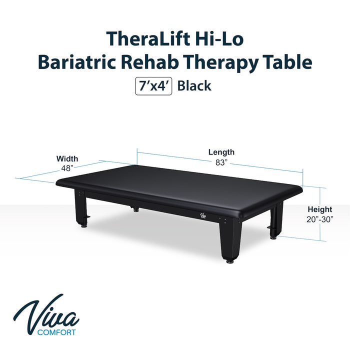 TheraLift Bariatric Power Hi-Lo Table (Antimicrobial Upholstery) for Physical Therapy
