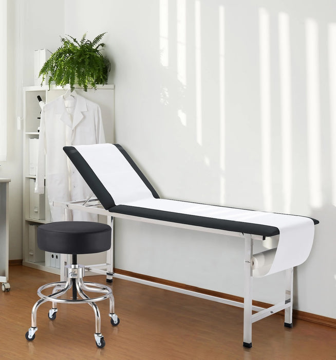 Height Adjustable Exam Stool w/ Circular Foot Ring & Antimicrobial Upholstery