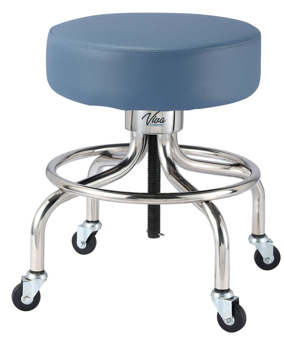 Viva Comfort Height Adjustable Exam Stool w/ Circular Foot Ring