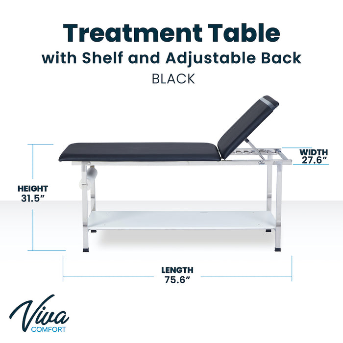 Treatment Table w/ Shelf & Adjustable Back