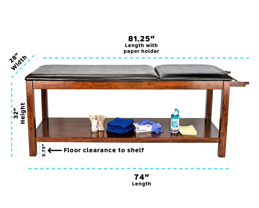 Exam Table w/ Shelf & Adjustable Back