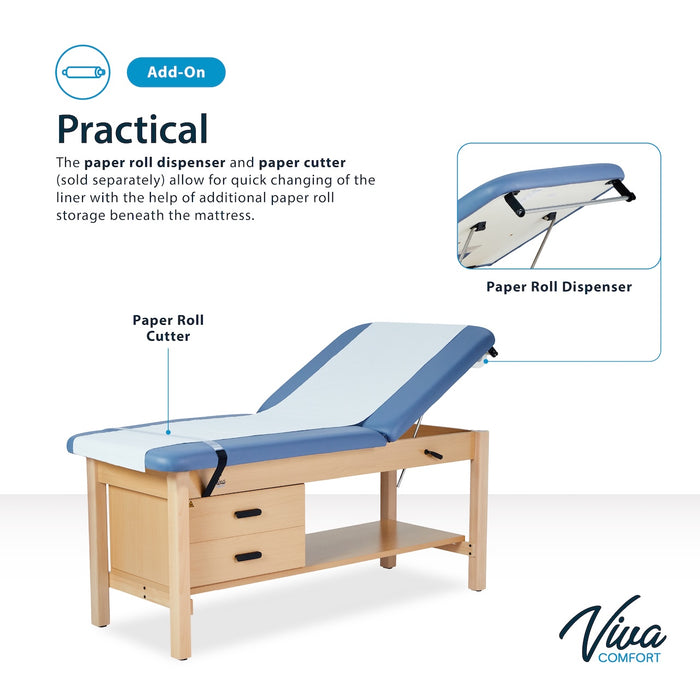 Bariatric Aristo H-Brace Treatment Table w/ Adjustable Back, Shelf, Drawers & Antimicrobial Upholstery
