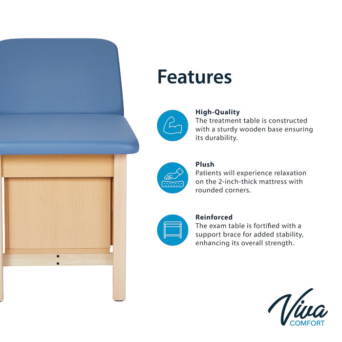 Bariatric Aristo H-Brace Treatment Table w/ Adjustable Back, Shelf, Drawers & Antimicrobial Upholstery