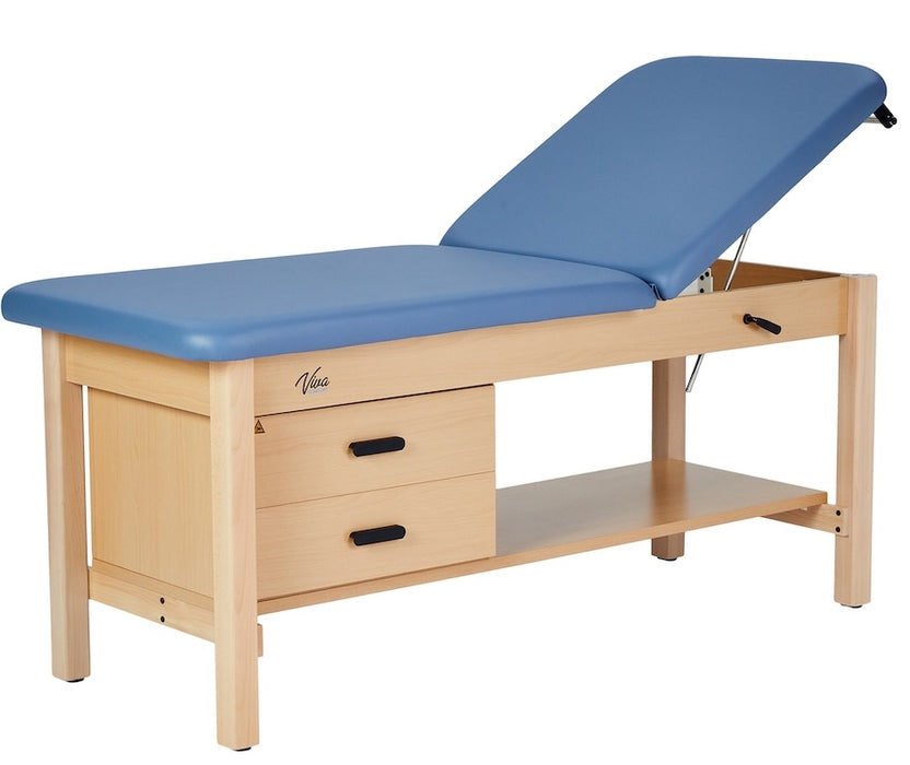 Bariatric Aristo H-Brace Treatment Table w/ Adjustable Back, Shelf, Drawers & Antimicrobial Upholstery