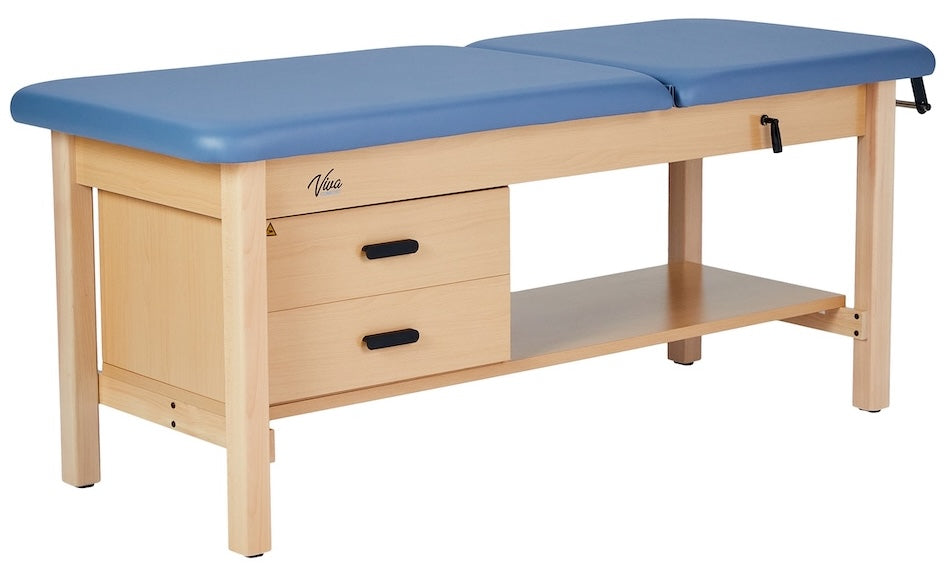 Bariatric Aristo H-Brace Treatment Table w/ Adjustable Back, Shelf, Drawers & Antimicrobial Upholstery