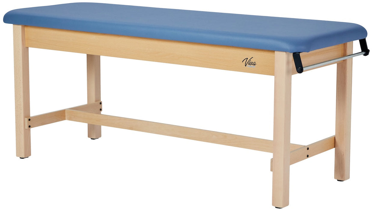Aristo H-Brace Treatment Table. Flat Top [Blue Antimicrobial Upholstery]