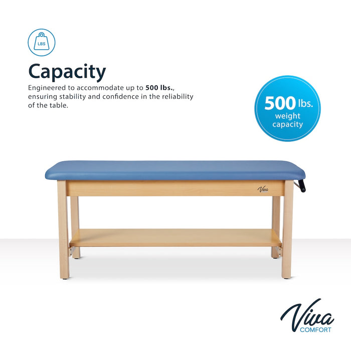 Aristo H-Brace Treatment Table. Flat Top w/ Shelf