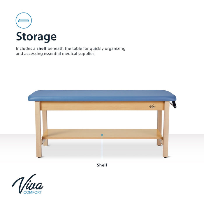 Aristo H-Brace Treatment Table. Flat Top w/ Shelf