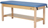Aristo H-Brace Treatment Table. Flat Top w/ Shelf [Blue Antimicrobial Upholstery]