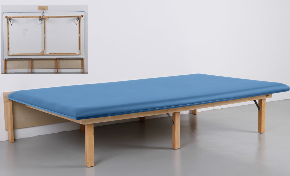 Bariatric Rehab Therapy Mat Table. Wall Mount w/ Flat Top [Antimicrobial Upholstery]