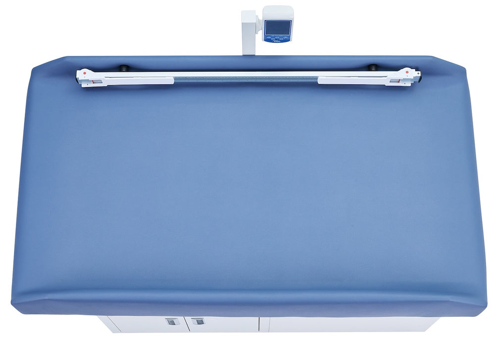 Grande Pediatric Cabinet Treatment Scale Table w/ 2 Doors & 2 Drawers. Antimicrobial Upholstery
