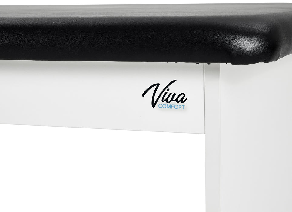 Alto Treatment Table w/Adjustable Back & Shelving. Panel Leg (Step Stool Option)