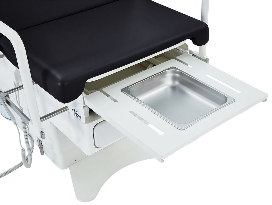 Pointe Power Hi-Lo Exam Table. Shrouded Base w/ Adjustable Back & Stirrups. ADA Compliant Option (Antimicrobial Upholstery)