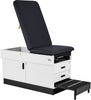 Slim Line Cabinet Exam Table w/ Adjustable Back & Step Stool [Black Antimicrobial Upholstery]