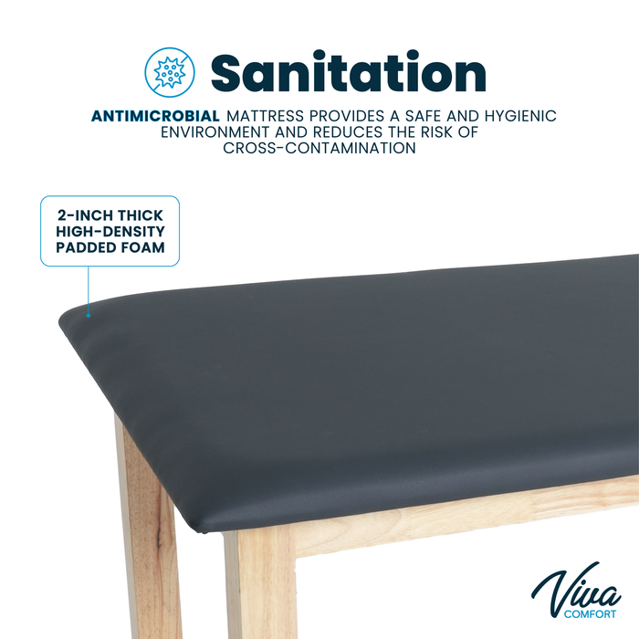 Aristo Treatment Table. H-Brace w/ Drawers & Shelf - Flat Top (Antimicrobial Upholstery)