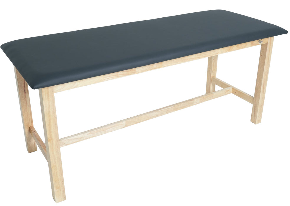 Aristo Treatment Table. H-Brace, Flat Top [Black Antimicrobial Upholstery]