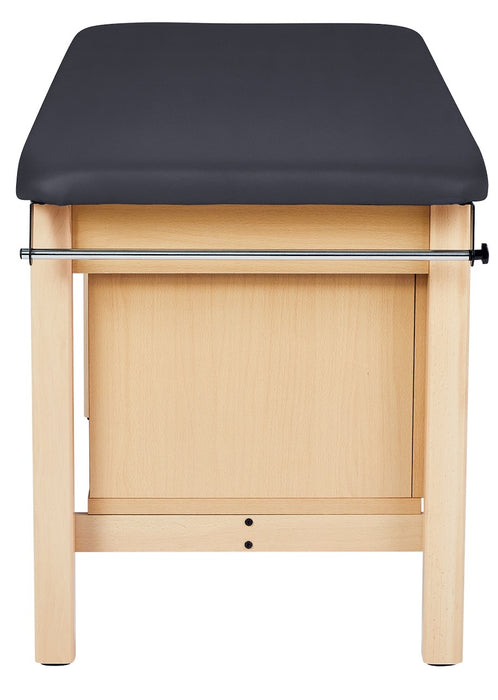 Aristo H-Brace Treatment Table. Flat Top w/ Shelves & Antimicrobial Upholstery