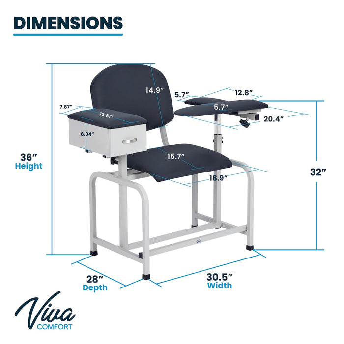 Padded Blood Drawing Chair [Drawer Option]